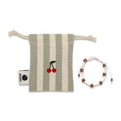Karte Ava & Armband Kirschen mit Säckchen