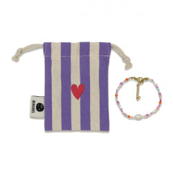 Karte Ava & Armband Perlen mit Säckchen