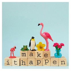 Flamingo Grußkarte "Make it happen"