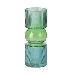 Glasvase "Jacquard" Grün und Blau