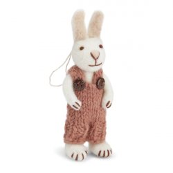 Filz Anhänger Hase mit rosa Latzhose