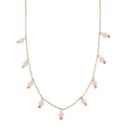 Halskette "Rose Quartz Pearls" 