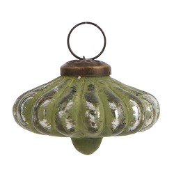 Bauernsilber Anhänger Grün "Flower" 