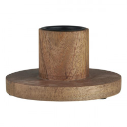 Kerzenhalter Mangoholz für breite Kerzen 