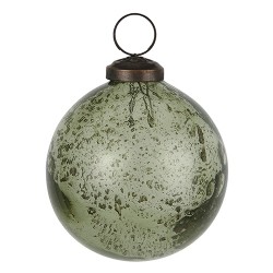 Glaskugel "Pebbled" Moosgrün 8cm