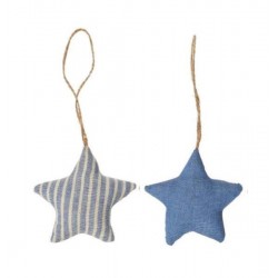 Anhänger Stoffsterne Set Blau 