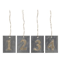 Zahlenanhänger mit goldenen Zahlen