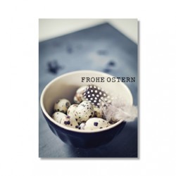 Karte "Frohe Ostern" mit Wachteleiern