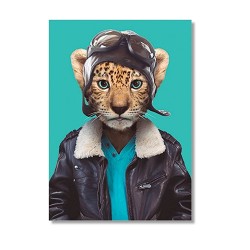 Karte mit Tierportrait Leopard