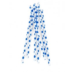Papier Strohhalme mit großen blauen Punkten