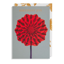 Klappkarte "Birthday Joy rote Blüte" mit floralem Umschlag 