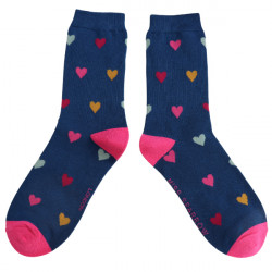 Miss Sparrow Socken Multi Hearts Blau