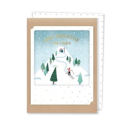 Pickmotion Mini Pic Klappkarte "Frohe Weihnachten & Guten Rutsch Skifahrer" 