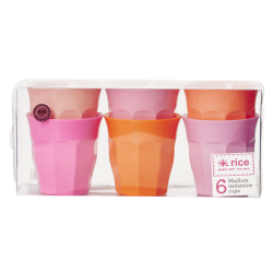 Melamin Becher Set "Today is Fun" Orange & Pink