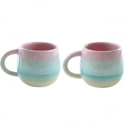 Espresso Becher Set "Mojave" Rosa und Türkis