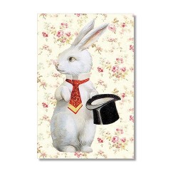 Vintage Karte Hase mit Zylinder