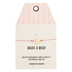  Armband "Make a Wish" mit rosa Bändchen Hexagon Marble