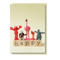 Flamingo Klappkarte HAPPY