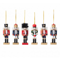 Deko Nussknacker Anhänger Set Rot