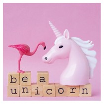 Flamingo Grußkarte "Be a Unicorn"