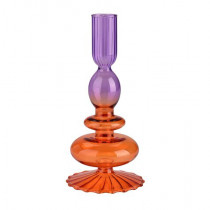 Glaskerzenhalter  Lila Orange