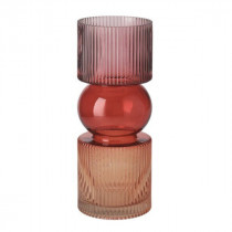 Glasvase "Jacquard" Rot und Orange