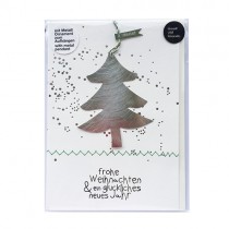 Klappkarte mit Anhänger "Tannenbaum"
