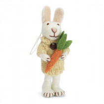 Filz Anhänger Hase mit gelber Strickjacke