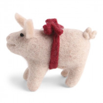 Filz Schwein mit Schleife