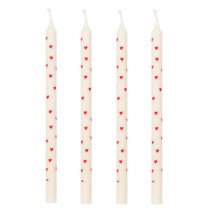 Kerzen Set 20cm Herzen Rot 