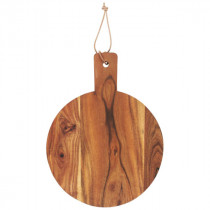 Holzbrett AKAZIE rund mit Griff 28cm