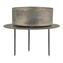 Kerzenhalter mit Spießen für Stumpenkerzen "Vintage Grey" 