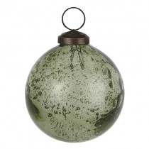 Glaskugel "Pebbled" Moosgrün 8cm