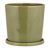Übertopf mit Untersetzer "Saga" Grün Ø 16,8cm 
