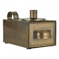 Box mit Kerzenhalter Deckel Antique Brass 
