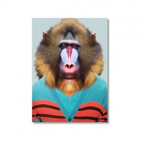 Karte mit Tierportrait Mandrill