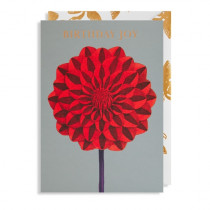 Klappkarte "Birthday Joy rote Blüte" mit floralem Umschlag 