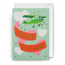 Klappkarte "Happy Birthday Flugzeug" 