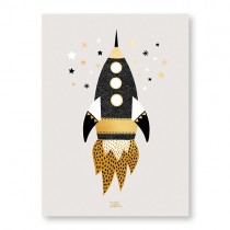 Michelle Carlslund Poster "Gold Space Ship"