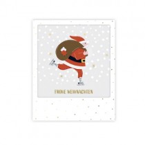 Pickmotion Mini Pic Karte "Frohe Weihnachten Skating Santa" 
