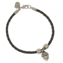 Lederarmband Acorn Silber