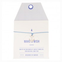 Armband "Make a wish" Blau mit silbernem Anker