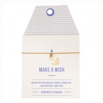 Armband "Make a wish" Braun mit goldenem Anker