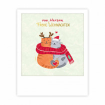 Pickmotion Mini Pic Karte "Von Herzen frohe Weihnachten Katzen"