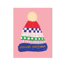 Karte Wintermütze Seasons Greetings