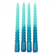 Dip Dye Swirl Kerzen Set Blau