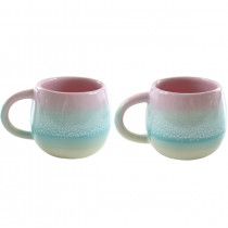 Espresso Becher Set "Mojave" Rosa und Türkis